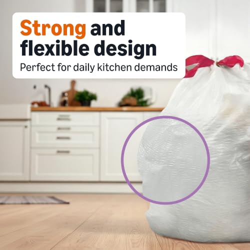 13 Gallon Extra Strong Tall Kitchen Drawstring Trash Bags, Citrus Scent - 40 Pack