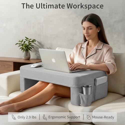 Ergonomic Lap Desk Pillow for 13-17" Laptops - Gray Foam