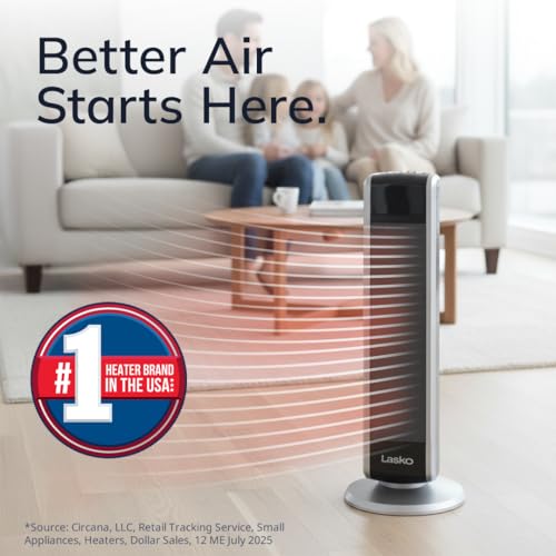 Lasko 29-Inch Oscillating Digital Ceramic Tower Space Heater with Remote Control, 1500W