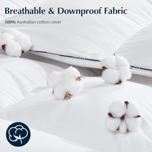 Premium King Size Goose Down Fiber Comforter - 420TC Cotton All-Season Insert
