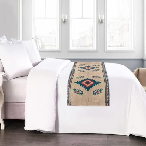 ZFRXIGN Aztec Bed Runner - Southwestern Tribal Decorative Bed Scarf