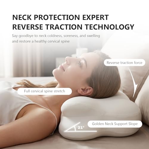 Ergonomic Memory Foam Neck Support Pillow - Adjustable Height, Cooling Cover