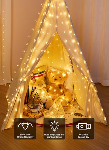 Brightown 300 LED Fairy Curtain Lights 9.8x9.8ft USB String Lights