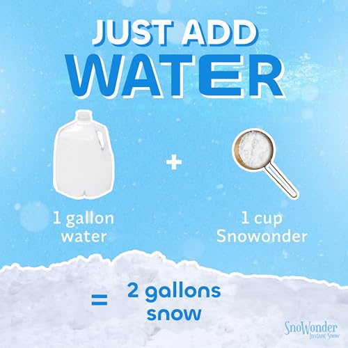 Instant Fake Snow Powder for Cloud Slime & Holiday Decor - Makes 1 Gallon