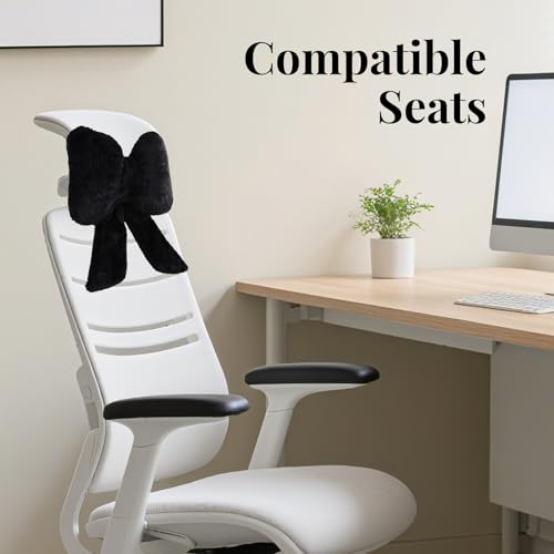 2 Pack Bow Neck Pillows - Plush Car Headrest Cushions for Comfort