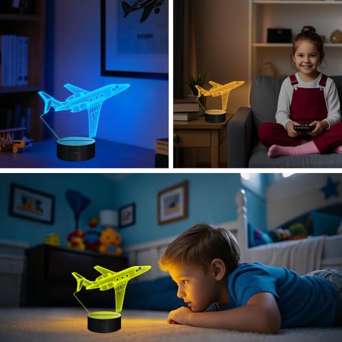 3D Airplane Illusion LED Night Light with Remote Control