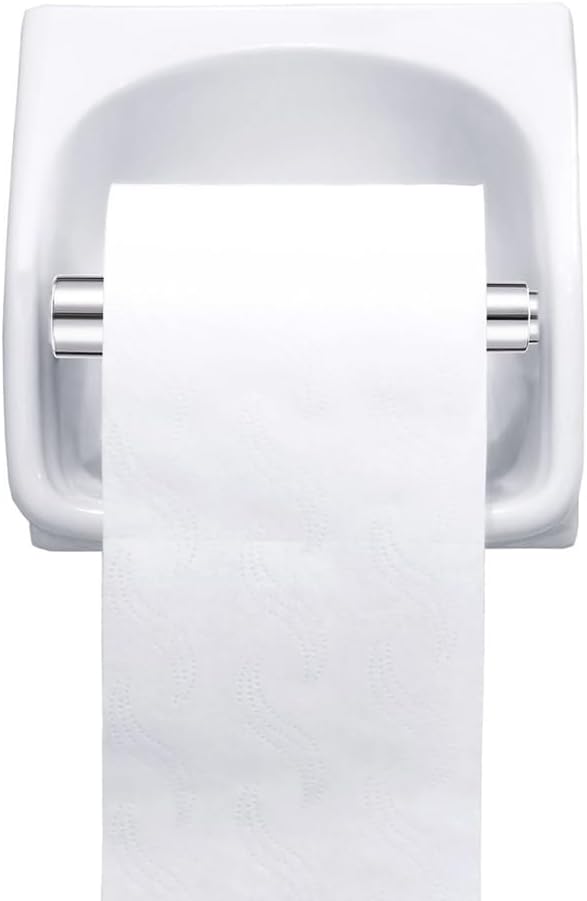 Uonlytech Adjustable Toilet Paper Holder - Spring Loaded Zinc Alloy Rod | Fits Most 6.49 Inch Rolls