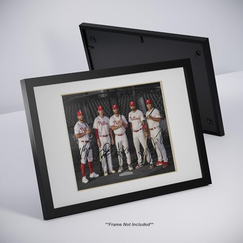 Autographed Sports Photo Wall Art - Bryce Harper, Schwarber, Realmuto, Hoskins & Castellanos