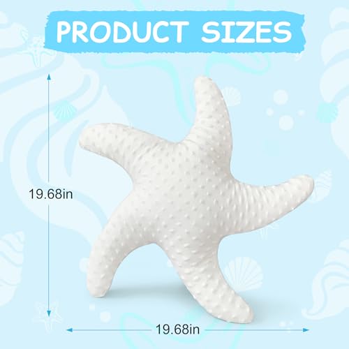 Starfish Decorative Throw Pillow, 20-Inch Plush Coastal Beach Pillow