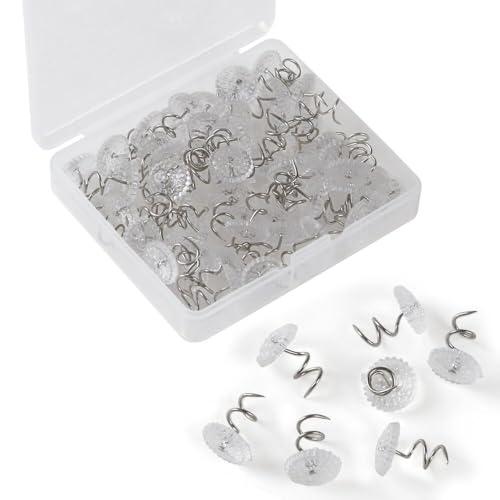 60-Piece Clear Upholstery Twist Pins for Slipcovers and Bed Skirts