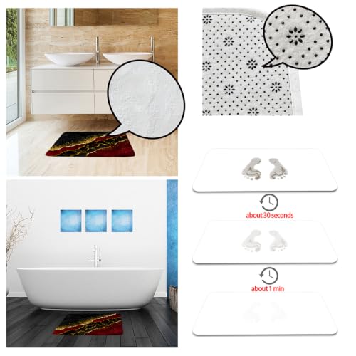 3-Piece Burgundy Marble Bath Rug Set with Toilet Lid Cover and U-Mat