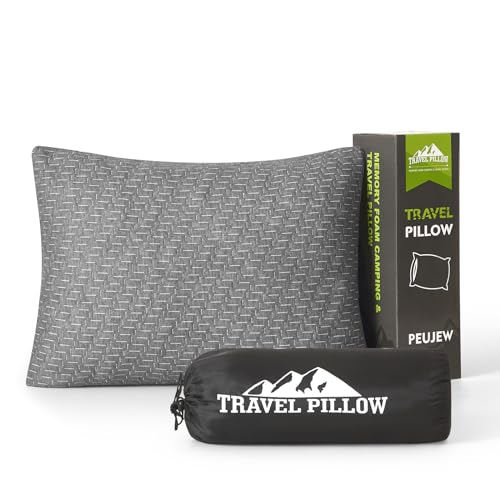 Compressible Shredded Memory Foam Camping & Travel Pillow - 12x16 Inch