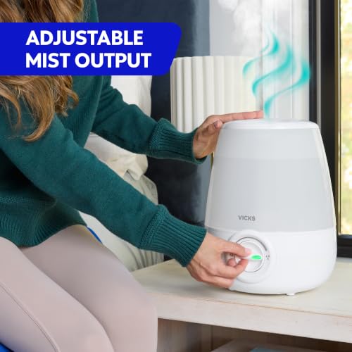 Ultrasonic Cool Mist Humidifier 1.2 Gal Filter-Free for Bedroom