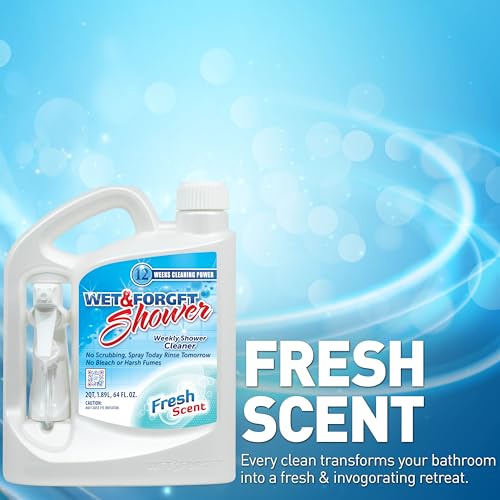 No-Scrub Shower Cleaner Spray - Bleach-Free Fresh Scent (64 fl oz)