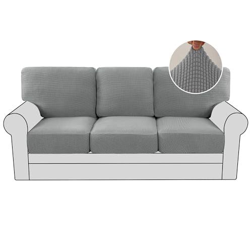 6-Piece High Stretch Sofa Slipcovers Set for 3-Seat Couch