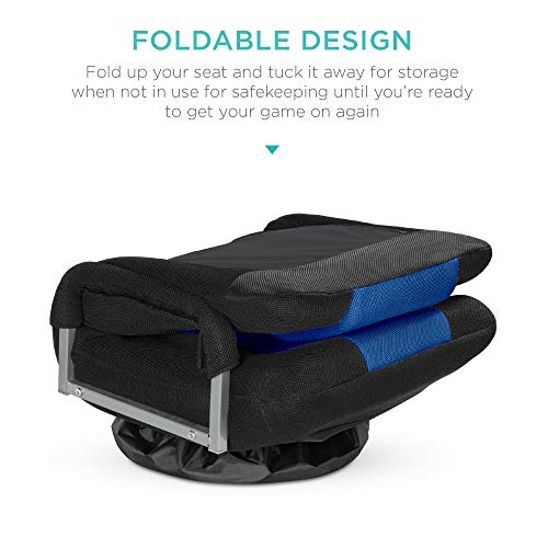 360-Degree Swivel Floor Gaming Chair with Adjustable Backrest and Armrests