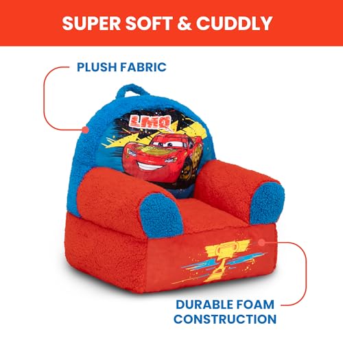 Plush Foam Toddler Chair with Carry Handle - Cozy Kids Armchair for Bedroom