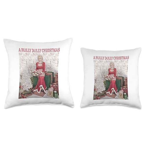 Dolly Parton Christmas Cookies Throw Pillow 18x18 - Festive Decor