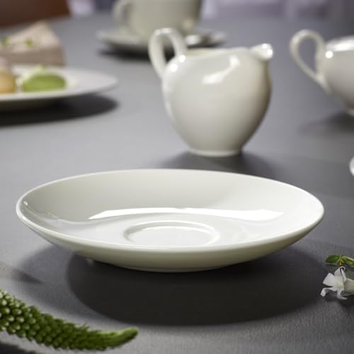 Villeroy & Boch Anmut White 6-Inch Coffee & Tea Cup Saucer - Elegant Bone Porcelain