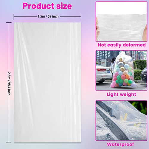 4 Pcs Large Clear Balloon Transport Bags 98.4 x 59 Inches