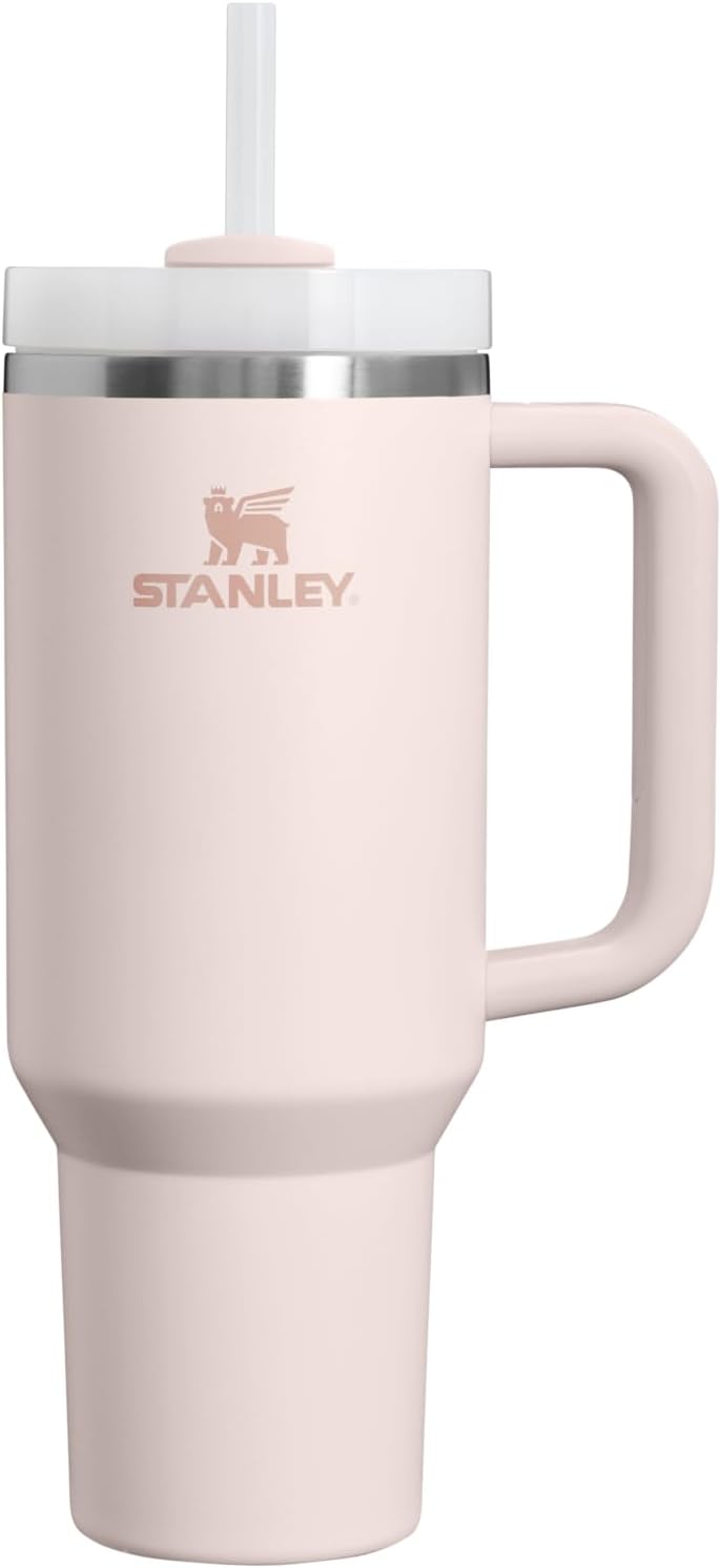 STANLEY Quencher H2.0 Tumbler - 40 oz Insulated Stainless Steel with Handle & Straw | BPA-Free Rose Quartz
