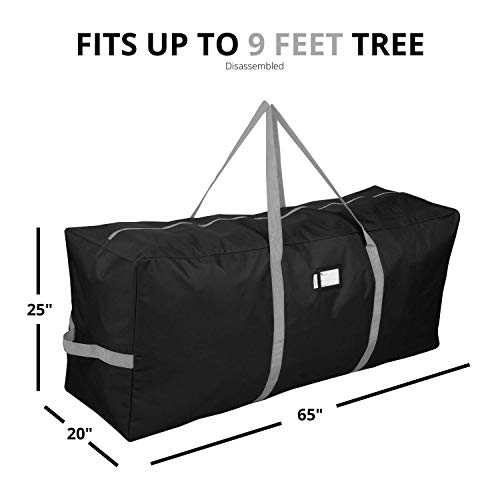 Heavy Duty Christmas Tree Storage Bag for 9 Ft Trees 65 Inch Black