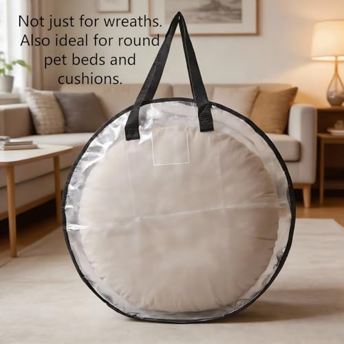 Clear Christmas Wreath Storage Bags 24 Inch 2 Pack Waterproof