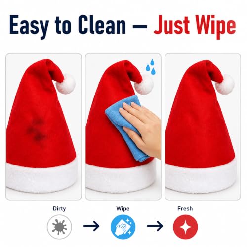 SORANGEUN 108pcs Santa Hats Bulk Red Christmas Caps for Holiday Decorations