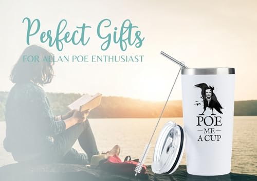 20 oz Stainless Steel Insulated Travel Mug - Edgar Allan Poe Gift for Men & Women