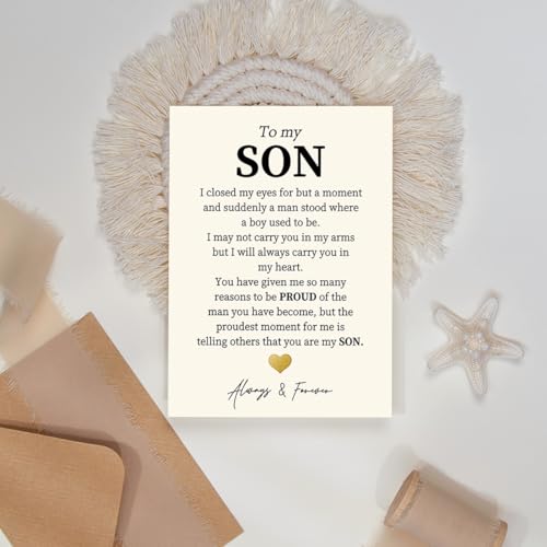 Heartfelt Birthday Card for Son - 5x7 Greeting Card with Envelope