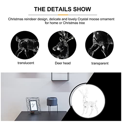 Christmas Reindeer Decor Set - Clear Acrylic Elk Figurines for Holiday Home Decoration