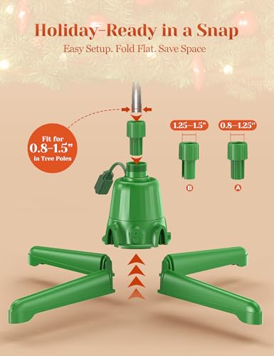 360° Rotating Christmas Tree Stand with Remote Control, Adjustable for 7.5ft Trees