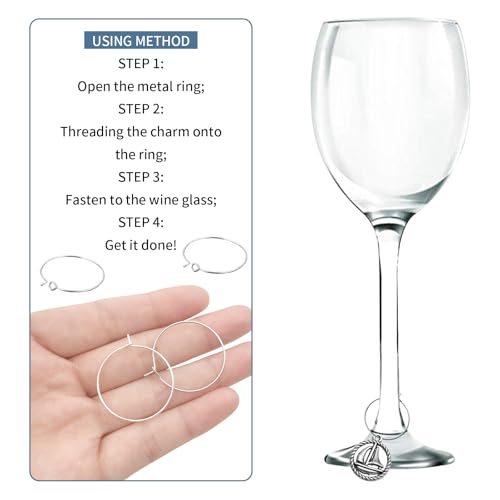 Travel Themed Wine Glass Charms 17 pcs - Party Drink Markers & Decorations