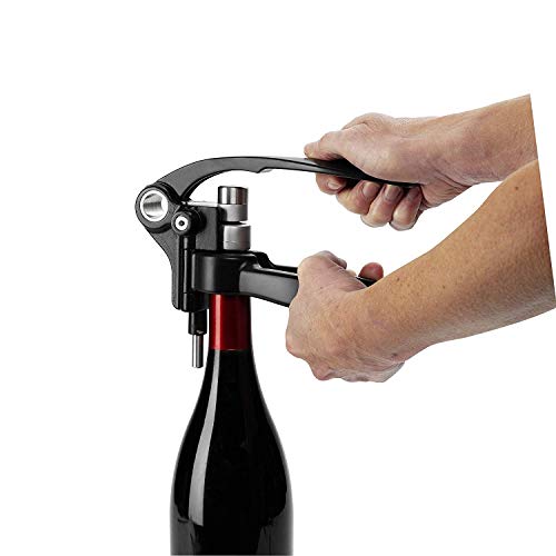 Le Creuset Lever Corkscrew Wine Opener & Foil Cutter Gift Set, Black
