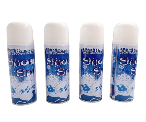 Textured Artificial Snow Spray - 8oz Aerosol Cans for Holiday Decor (4 Pack)