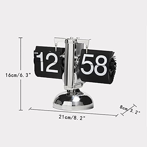 Retro Mechanical Flip Desk Clock - Stainless Steel Digital Gear Clock