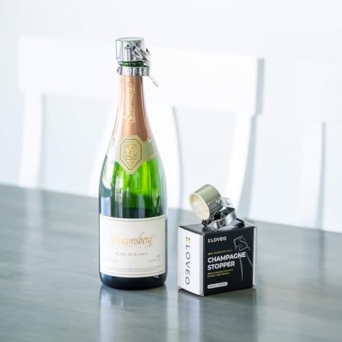 Stainless Steel Champagne Bottle Stopper - Easy-Lock Italian Freshness Seal