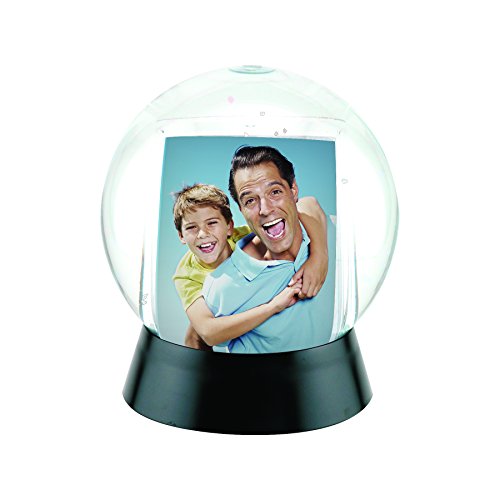 DIY Double-Sided Photo Snow Globe - Sphere Picture Frame with Black Base