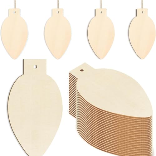 skrnrhrery Wooden Christmas Bell Ornament - 10 Pcs Blank Wood Ornaments for Painting and DIY Decoration (Variation: Wooden Christmas bell ornament)