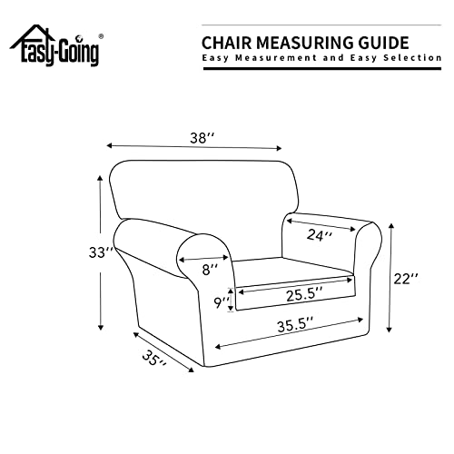 Easy-Going Waterproof 2-Pieces Chair Cover Couch Cover for Sofa, Red (Small Chair) - 100% Waterproof