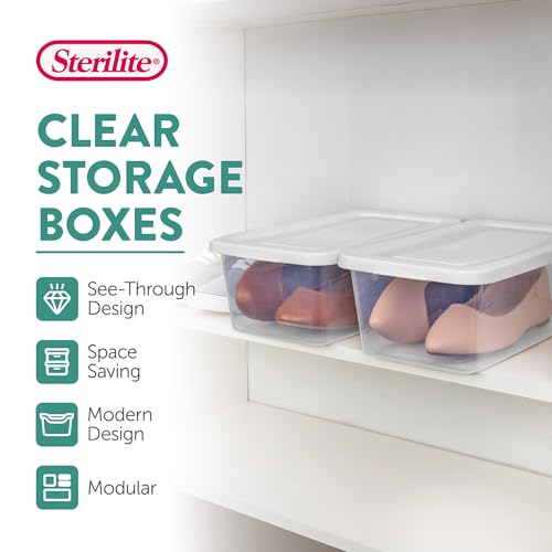 Clear Plastic Storage Box with Snap Lid 6 Quart 12 Pack