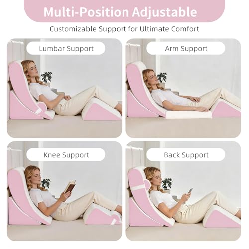 4-Piece Adjustable Orthopedic Wedge Pillow Set for Pain Relief