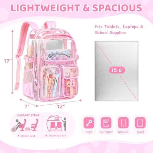 Heavy Duty Clear Backpack - Large TPU Transparent Bookbag for School & Events