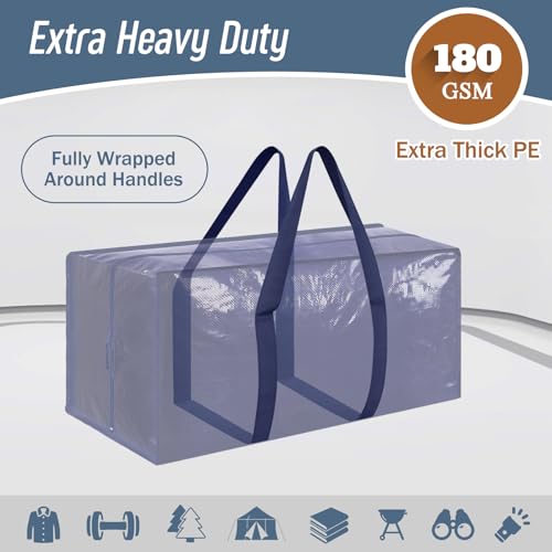 FYGRIP Extra Heavy Duty Large Moving Bags 6 Pack, Dark Blue