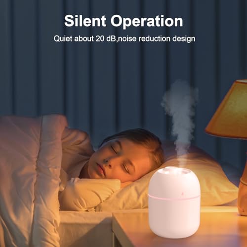 Portable USB Mini Humidifier for Car and Office Desk, Pink