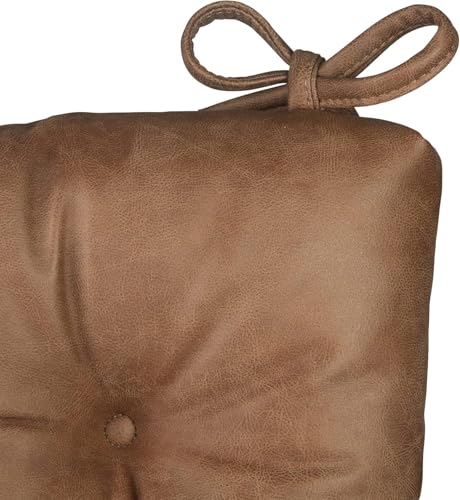 Klear Vu Omega Non-Slip Rocking Chair Cushion Set with Thick Padding and Tufted Design, Includes Seat Pad & Back Pillow with Ties for Living Room Rocker, 17x17 Inches, 2 Piece Set, Brown