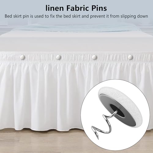 Linen Twist Pins for Bed Skirts & Sofa Covers - 12 Pack Rice White
