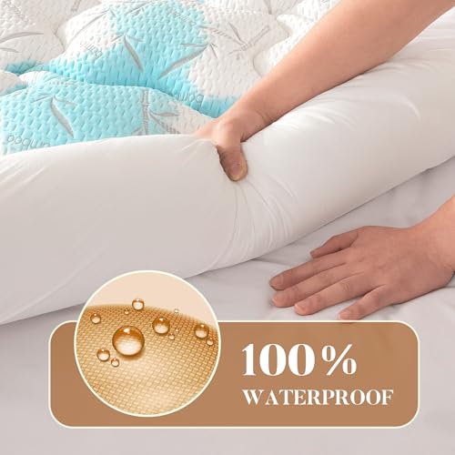 Primesoft Queen Size Mattress Topper - Thick Waterproof Pillow Top Pad