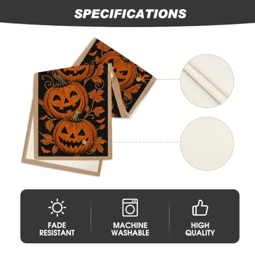 Artoid Mode 13x108 Inch Halloween Table Runner Bright Orange Home Decor