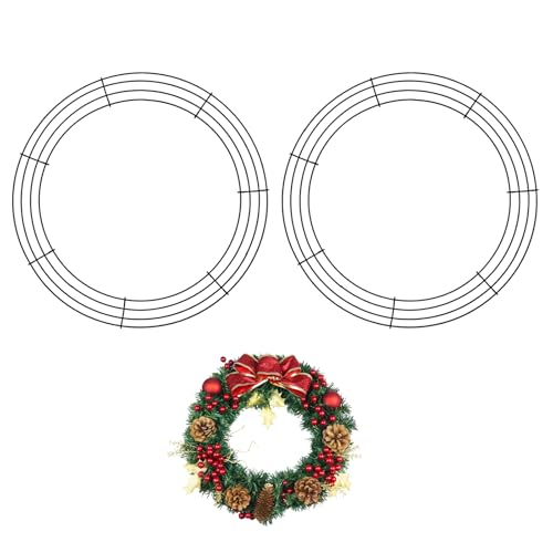 2 Pack 12-Inch Round Metal Wreath Frames - Wire Wreath Forms for DIY Crafts